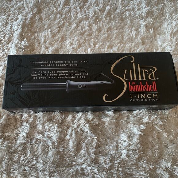 Sultra the Bombshell 1" Clipless Curling Iron Tourmaline Black NWB - Picture 2 of 12